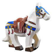 Minifig White Horse with Blue Body Strap - Animals
