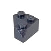 COBI 2x2 Corner Battle Damaged Dark Grey Brick (1 each) - Bricks