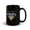 Brick Forces Heroes with Dark Knight Black Glossy Mug