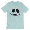 Brick Forces Jack Skellington Face Short-Sleeve Unisex T-Shirt - Heather Prism Ice Blue / XS