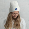 Brick Forces Logo Cuffed Beanie - White - Printful Clothing
