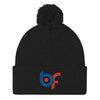 Brick Forces Logo Embroidery Pom Pom Knit Cap - Black - Printful Clothing