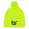 Brick Forces Logo Embroidery Pom Pom Knit Cap - Neon Yellow - Printful Clothing