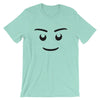 Brick Forces Minifig Happy Face Short-Sleeve Unisex T-Shirt - Heather Mint / S