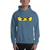 Brick Forces Ninja Eyes Unisex Hoodie - Indigo Blue / S - Printful Clothing