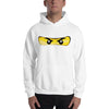 Brick Forces Ninja Eyes Unisex Hoodie - White / S - Printful Clothing
