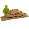 Minifig Large Textured Tan Sandbag Wall (6 sandbags) - Dioramas