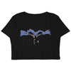 Dark Knight Jumping from Shadows Organic Crop Top - Printful Clothing
