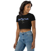 Dark Knight Jumping from Shadows Organic Crop Top - Printful Clothing