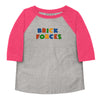 Brick Forces Toddler baseball shirt - Vintage Heather/ Vintage Hot Pink / 5/6