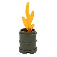 Minifig Barrel Green with Flame - Accessories