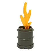 Minifig Barrel Green with Flame - Accessories