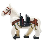 Minifig White Horse with Brown Body Strap - Animals