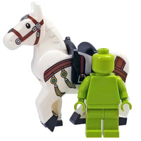 Minifig White Horse with Brown Body Strap - Animals