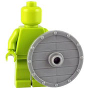 Minifig Silver Wooden Viking Shield - Shield