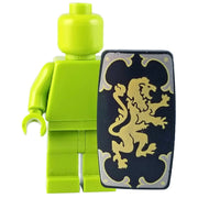 Minifig Black Roman Shield with Gold Lion - Shield
