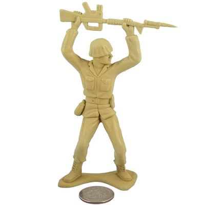 Large Army Soldier Bayonet Charge - Tan - Collectable