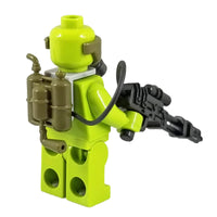 Minifig Olive Drab Flamethrower Kit - Heavy Weapon