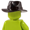 Minifig Cowboy Fedora or Outback Hat BLACK - Headgear