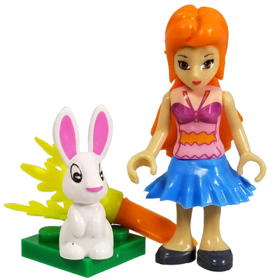 COBI Minifig Red Haired Girl with Bunny - Minifigs