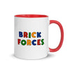 Brick Forces Clown Face Grin Mug with Color Inside - Red - Printful Clothing