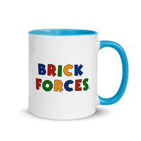 Brick Forces Clown Face Grin Mug with Color Inside - Blue - Printful Clothing