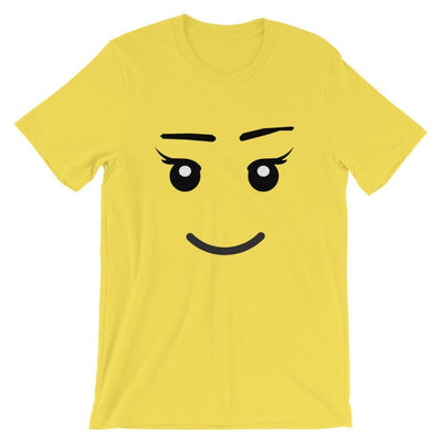 Brick Forces Girl Face Short-Sleeve Unisex T-Shirt - Yellow / S
