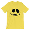Brick Forces Jack Skellington Face Short-Sleeve Unisex T-Shirt - Yellow / S