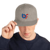 Brick Forces Logo 3D Puff Embroidery Snapback Hat - Heather Grey - Printful Clothing