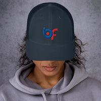 Brick Forces Logo Embroidered Trucker Cap - Navy - Printful Clothing