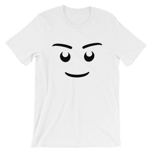 Brick Forces Minifig Happy Face Short-Sleeve Unisex T-Shirt - White / XS