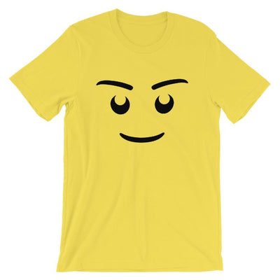 Brick Forces Minifig Happy Face Short-Sleeve Unisex T-Shirt - Yellow / S