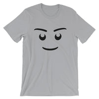 Brick Forces Minifig Happy Face Short-Sleeve Unisex T-Shirt - Silver / S