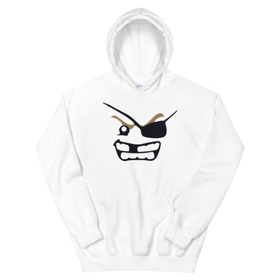Brick Forces Pirate Face Unisex Hoodie - White / S - Printful Clothing