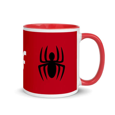 Brick Forces Spider Mug with Color Inside - Red - Printful Clothing