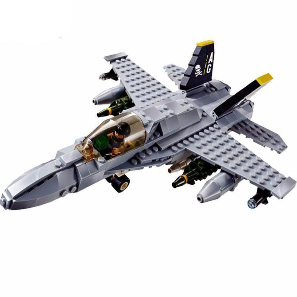 Minifig F18 Hornet Fighter Plane Set (284 Pieces) - Airplanes