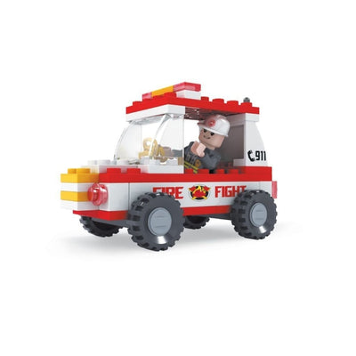 Minifig Fire Rescue 911 Jeep Set (58 Pieces) - Vehicles