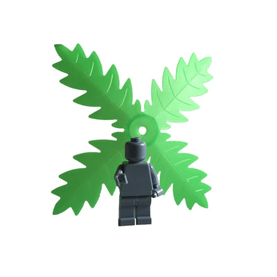 Minifig Four Way Palm Leaf Green (1 Piece) - Vegetation