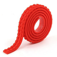 Minifig Silicon Dot Tape (3 Long) - Red - Baseplate