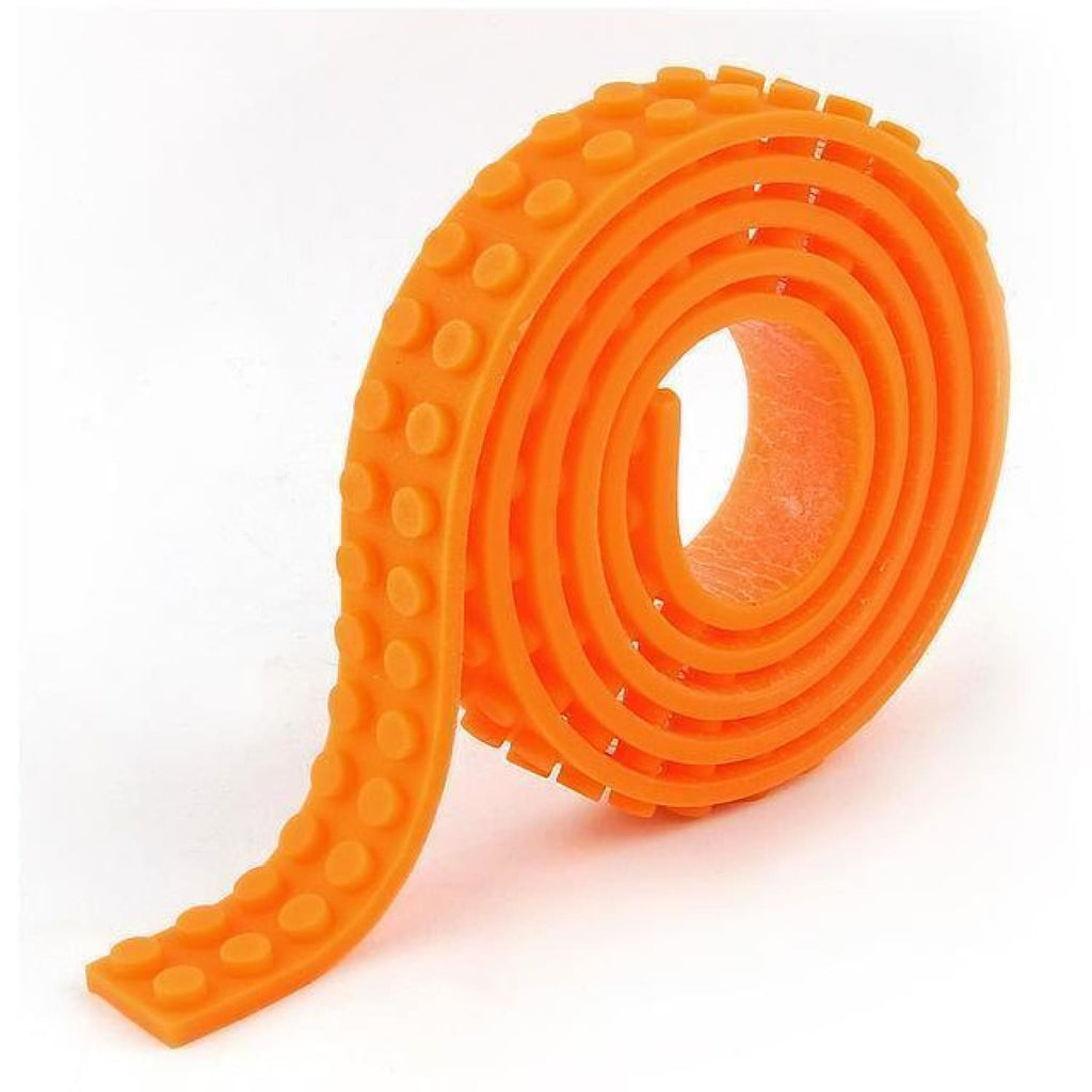 Minifig Silicon Dot Tape (3 Long) - Orange - Baseplate
