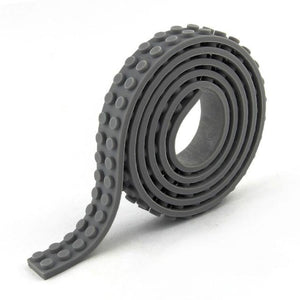 Minifig Silicon Dot Tape (3 Long) - Dark Grey - Baseplate