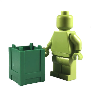 Minifig Small Stackable Container or Crate Green - Dioramas