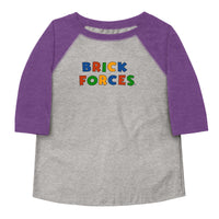 Brick Forces Toddler baseball shirt - Vintage Heather/ Vintage Purple / 2T