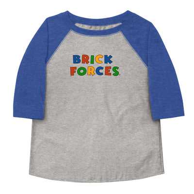 Brick Forces Toddler baseball shirt - Vintage Heather/ Vintage Royal / 2T